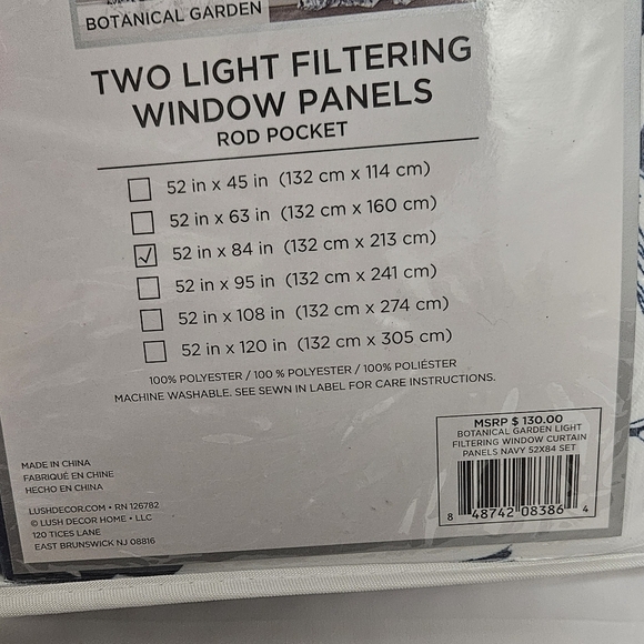 Botanical Garden Lush Decor Light Filtering Window Panels! - Picture 3 of 4